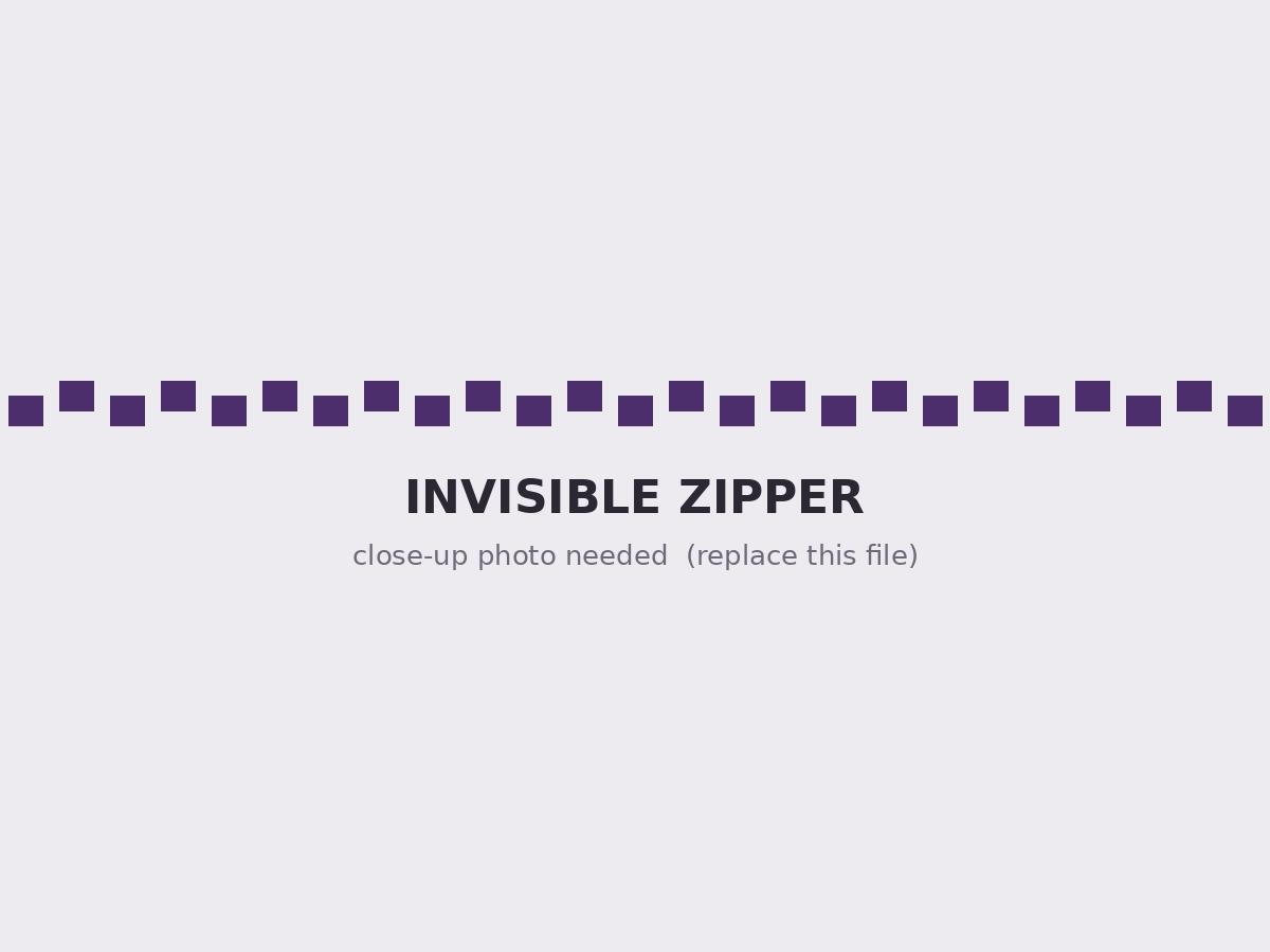 Invisible concealed zippers with standard and lace tape