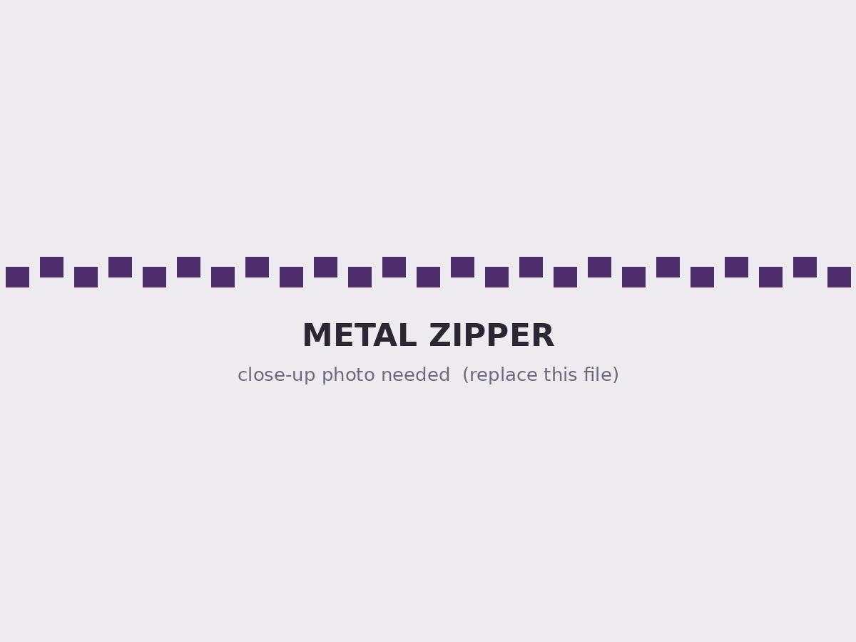 Metal zippers with brass teeth and custom logo pullers