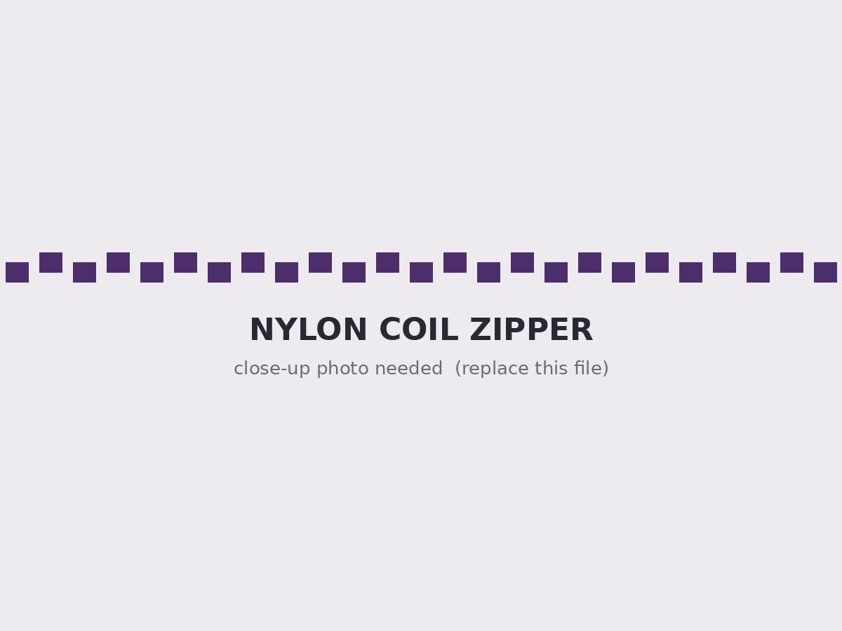 Nylon coil zippers in Pantone matched colors